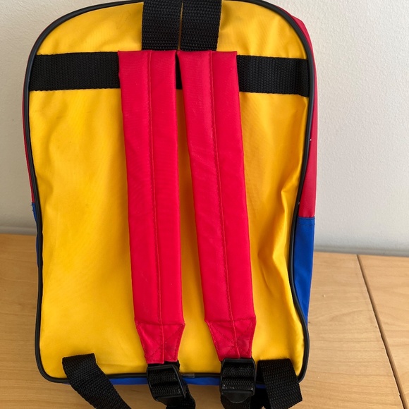 Disney Mickey Mouse Wonderful World Of Reading Vinyl Backpack Red BlueYellow 12" - Picture 2 of 3